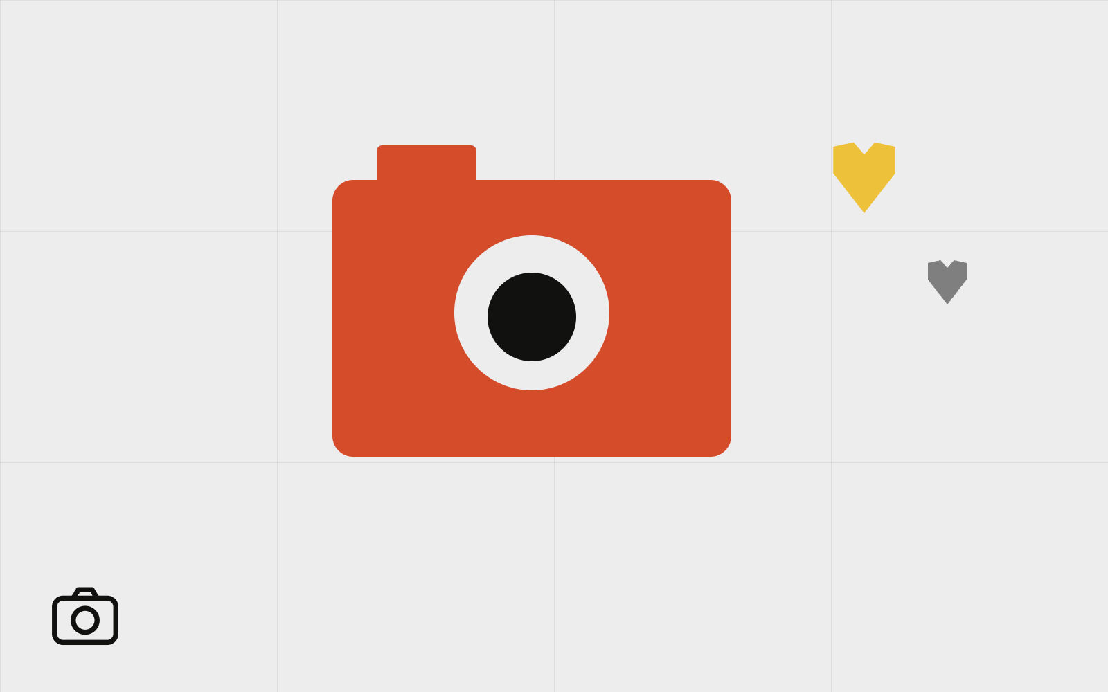 Abstract camera with hearts